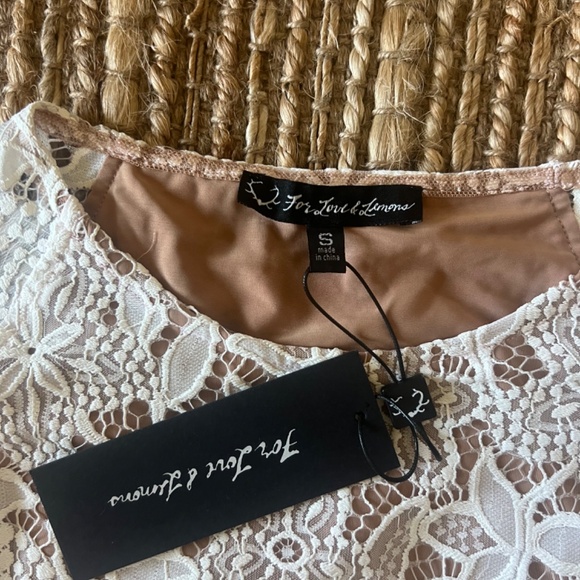 NWT For Love & Lemons Guava White Lace Crop Top & Skirt Set - Picture 9 of 9